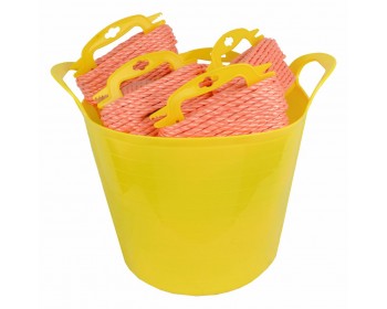 Bucket of 8mm x 15m Orange Polypropylene Rope