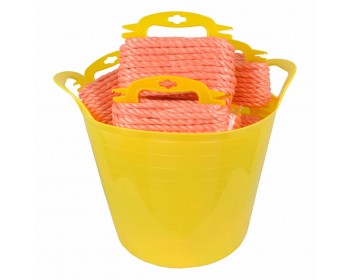 Bucket of 10mm x 10m Orange Polypropylene Rope