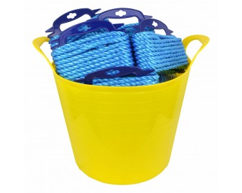 Bucket of 10mm x 10m Blue Polypropylene Rope