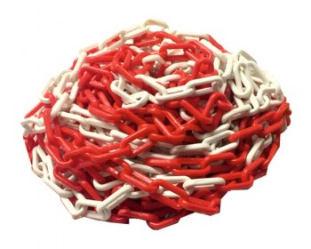 8mm x 25m Red/White Plastic Chain